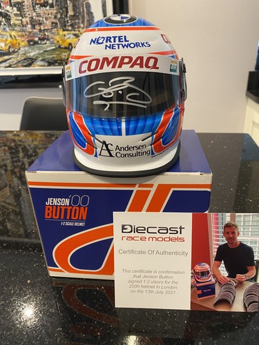 Rare signed jenson button - button, 1:2