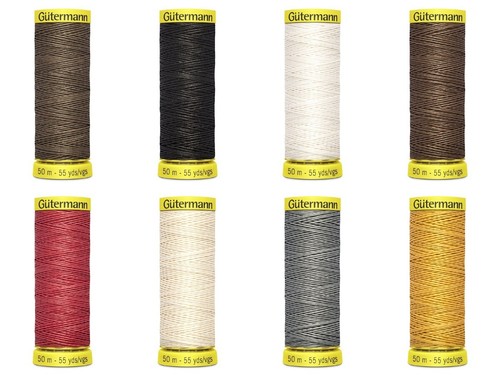 Gutermann strong linen - linen, leather