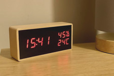 New Alarm Clock Bedside Wooden Digital Alarm Clocks Non Ticking