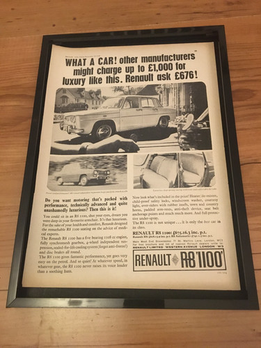 Renault 1100 1964 framed - a4,