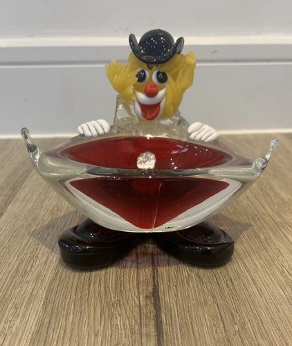 Murano vintage glass clown - murano,