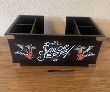 Sailor Jerry Spiced Rum Bar Napkin Caddy, Straw Holder Black NEW