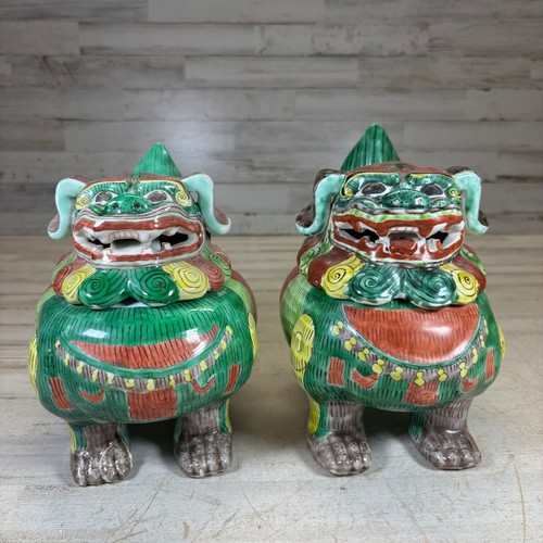 Pair chinese polychrome - pair,