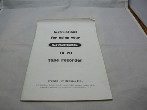 Grundig tk20 handbook old - grundig,