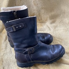 UGG Australia Women's Brown Zip Up Boots Shearling Suede Size UK 5.5