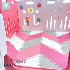 Venture All Stars Duo Baby Playpen + Mats & Play Balls Included -Pink