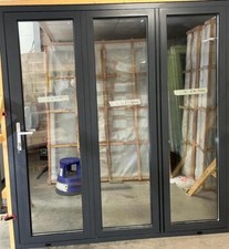 Quality Aluminium Bi fold Doors 2m x 2.1m IN STOCK Grey 2000mm X 2100mm Glazed