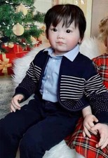 COOL 30in Finished Reborn Baby Doll Toddler Boy Hand-Rooted Hair Gift Assembled