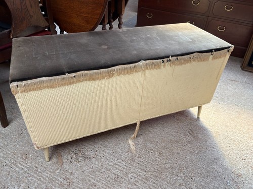 Vintage woven ottoman bench - woven,