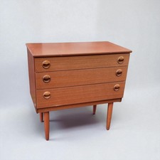 Vintage Mid Century Teak Schreiber Chest Of Drawers Bedside On Legs