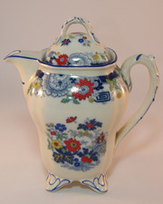 Coalport Kings Ware Canton Blue Edge 1 1/4 Pint Coffee Pot c1920s VGAC