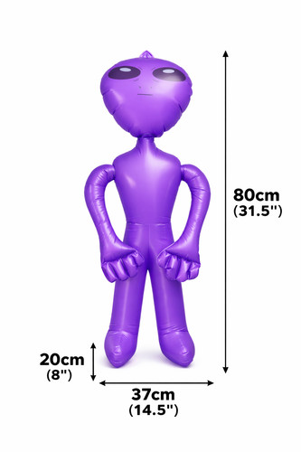Purple inflatable alien - alien, 80cm