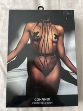Ann Summers - CONFINED Crotchless BODY Size LARGE - 16-18 New With Tags - In Box