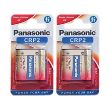 2 Panasonic Lithium Power 223 CR-P2 Battery 6V DL223 Crp2 EXP 2034