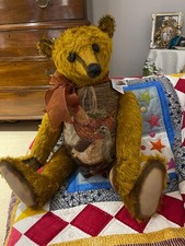 Portobello Bear  1/1 by Amy Goodrich, Huge 27 inches.FARMYARD FRIENDS, MOHAIR.