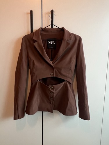 Zara brown blazer cut - brown,