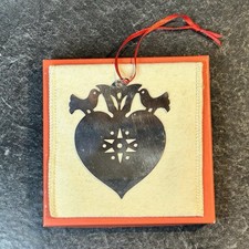 Retired James Avery Sterling Silver Christmas Ornament Peace On Earth Heart Bird