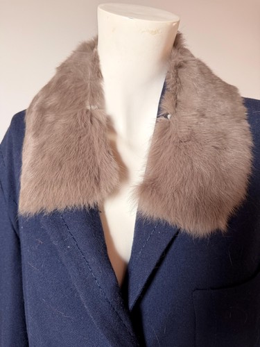 Vintage grey rabbit fur collar - grey,