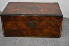 Antique Burr Walnut Regency Writing Slope – Circa 1813 Military Campaign