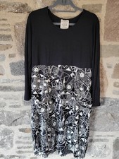 Women's Out Of Xile Long Sleeve Floral & Black Bubble Hem Dress, Size 5 / UK 16