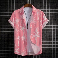 Men's Graphic Print Short Sleeve  Hawaiian Shirt Men