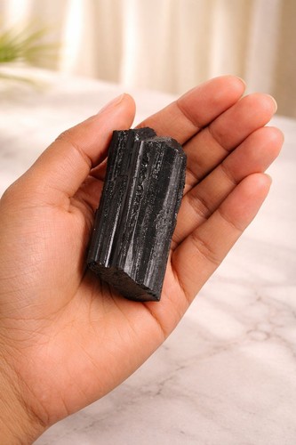 Raw crystal black tourmaline - crystal,