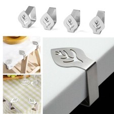 4/8/12x Table Cloth Clips Stainless Steel Leaf Shaped Cover Tablecloth Clamp Peg