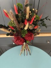 Christmas Winter Woodland Vibrant  Dried Flower Bouquet 50cm