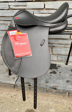 15 1/2” Changeable Gullet John Whitaker Pony Dressage Saddle - Black