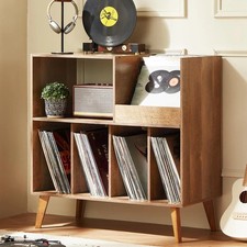Large record stand with storage, record player stand with shelf, vinyl record ho