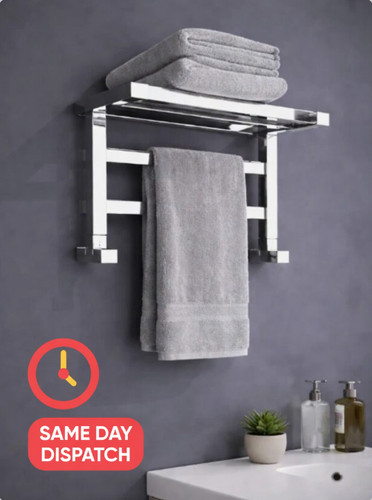 Chrome heated towel rail wall - rail,