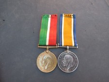 WW 1 BRITISH WAR / MERCHANTILE MARINE MEDALS PAIR TO JOHN A. MOORE