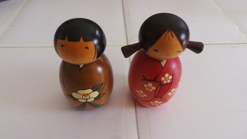 Wooden girl kokeshi dolls - 2,