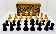 Vintage Milbro Boxwood Staunton Pattern Chess Chess Set Made In France