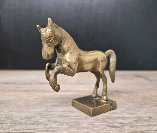 Vintage bronze prancing horse - prancing,