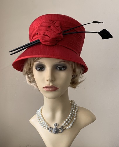 Red silk vintage inspired - red,
