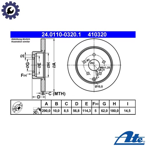 Brake disc 0110 0320 - 2x,