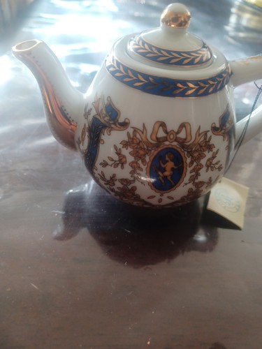 Porcelain art miniature teapot - art,