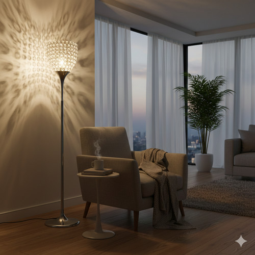 Modern crystal floor lamp - floor,