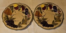 Tabletops Unlimited Francesca Salad Plates 9" Hand Painted (set of 2) 