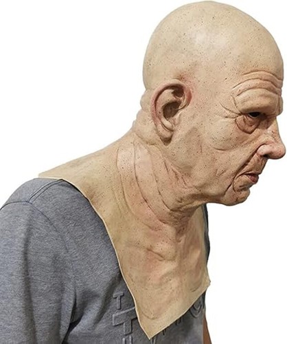 Realistic bald old - man, latex