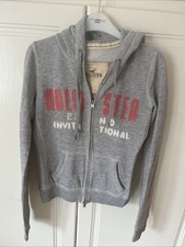 Hollister Zip Up Hoodie Grey S