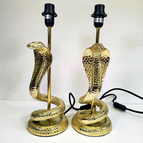 Pair gold cobra - of, snake