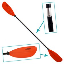 Conwy Kayak Paddle Red 2 Piece Lightweight Floating Asymmetrical Aluminium Canoe