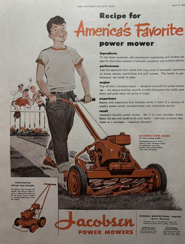 1952 jacobsen lawn - jacobsen, mowers