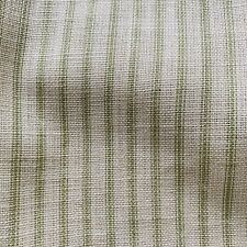 Andrew Martin Curtain Fabric PICKET LEAF 3.15m Linen Mix Green Ticking Stripe