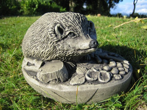 Hedgehog stone garden ornament - garden,
