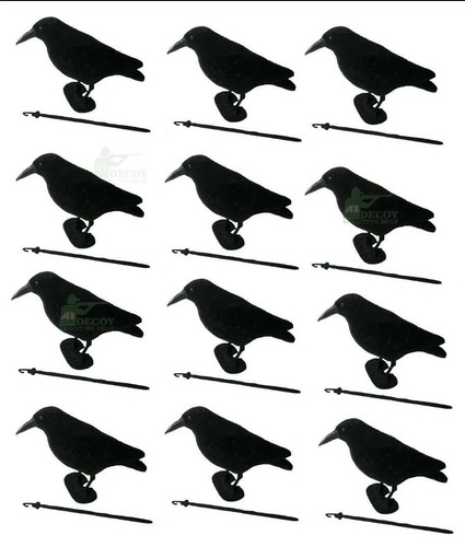 Flocked crow decoy - full, body