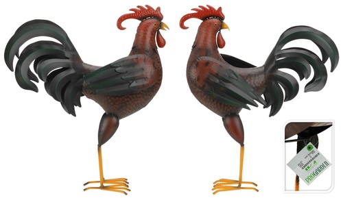Large metal cockerel rustic - cockerel,