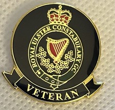 RUC Royal Ulster Constabulary GC VETERAN Pin Badge UDR RIR Poppie PSNI